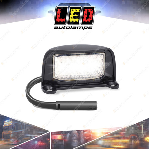 LED Autolamps Licence Number Plate Light Black Bracket CSB Plug 4 LED Lamp Bulk