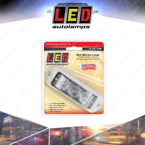 LED Autolamps Red Marine Light 12-24 Multi Volt 3 LED Lamp Single Blister