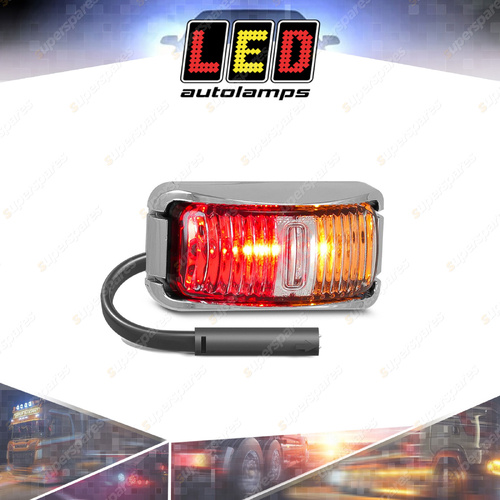 LED Autolamps Red/Amber Side Marker Light Chrome Base & Female Plug 30cm Cable