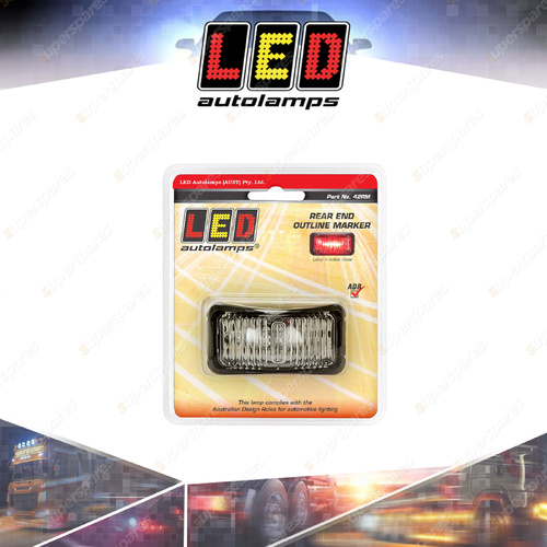 LED Autolamps Red Rear End Outline Marker Light Black Base 2 LED Lamp Blister