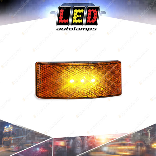 LED Autolamps Amber Side Marker Light Reflector Black Series 3 LED Lamp Bulk