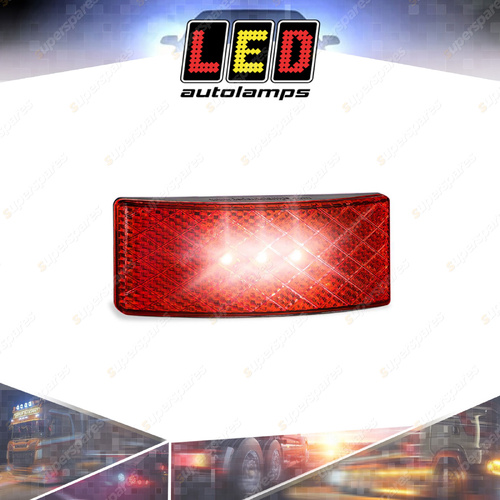 LED Autolamps Red Side Marker Light Reflector 3M Tape Black 3 LED Lamp Bulk