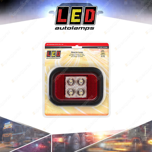 LED Autolamps Reverse/Reflector White Light 12-24 Volt with Grommet/Plug Blister