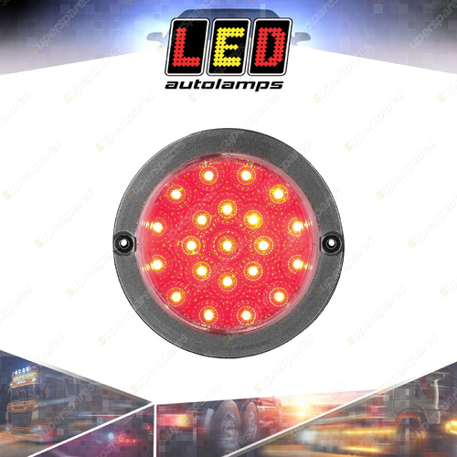 LED Autolamps Red Stop Tail Light Black Chrome Clear Lens 21 LED Lamp Blister