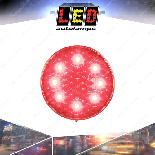 LED Autolamps Red Stop Tail Light Coloured Lens 12-24 Volt 8 LED Lamp Bulk