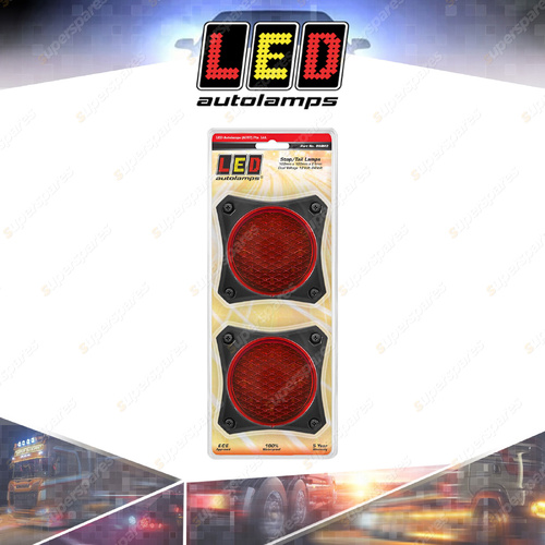 LED Autolamps Stop Tail Light Coloured Lens 8 LED Lamp 12-24V Twin Blister