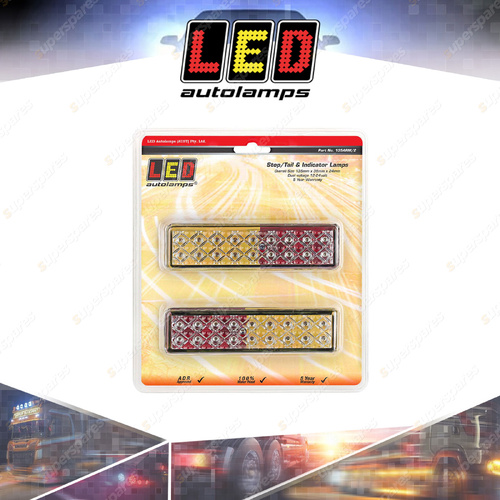 LED Autolamps Stop Tail Indicator Light 18 LED Lamp 12-24V Twin Blister