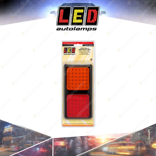 LED Autolamps Stop Tail Indicator Double Light 12-24V 16 LED Lamp Single Blister