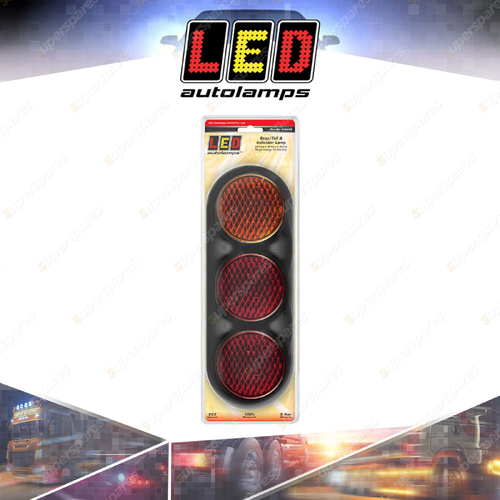LED Autolamps Stop Tail Indicator Light Coloured Lens 12V 24 LED Lamp Blister