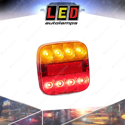 LED Autolamps Stop Tail Indicator Light 12-24V 1.1m Cable 4 Pin Plug 8 LED Lamp