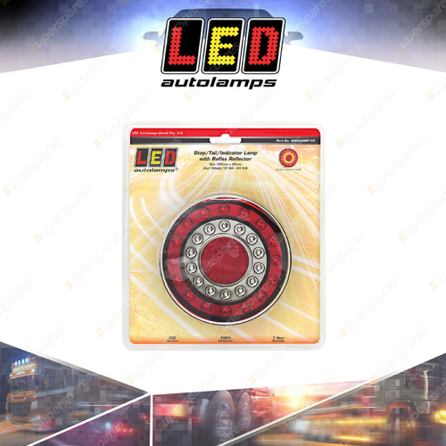 LED Autolamps Stop Tail Indicator Reflector Light Coloured Lens 125mm Blister