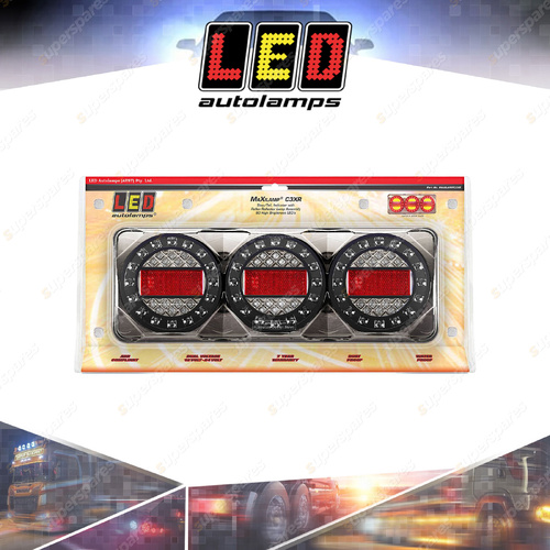 LED Autolamps Stop Tail Indicator Reflector Maxilamp 3 Light Bolt Mount Blister