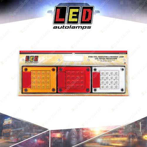 LED Autolamps Stop Tail Indicator Reverse Light 12-24V 48 LED Lamp Blister