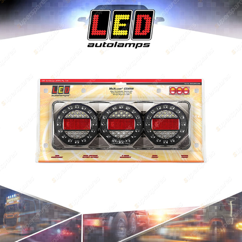LED Autolamps Stop Tail Indicator Reverse Reflector Light Maxilamp 3 Lamps