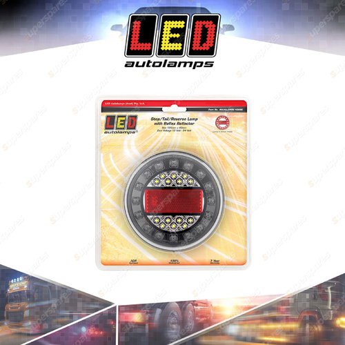 LED Autolamps Black Chrome Stop Tail Reverse Light Rectangle Reflector Light