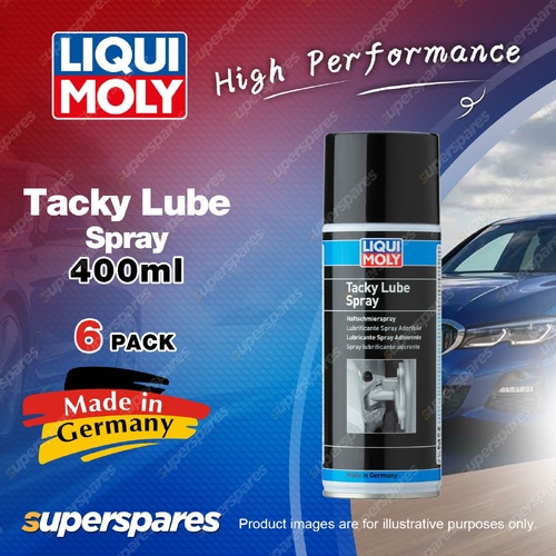 6 x Liqui Moly Tacky Lube Spray 400ml - Heat-Resistant & Adherent Lubricant