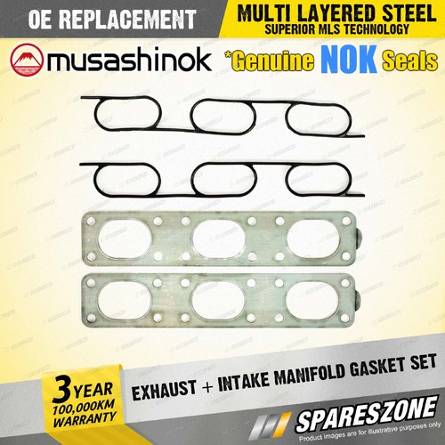 Exhaust + Intake Manifold Gasket Set for BMW 328i Z3 E36 523i 528i E39 95-98
