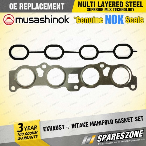 Exhaust + Intake Manifold Gasket Set for Daihatsu Sirion Terios YRV 1.3L I4