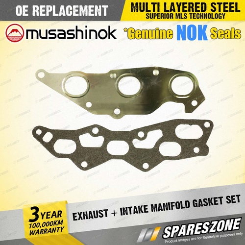 Exhaust + Intake Manifold Gasket Set for Daihatsu Sirion YRV 1.0L I3 12V 98-05