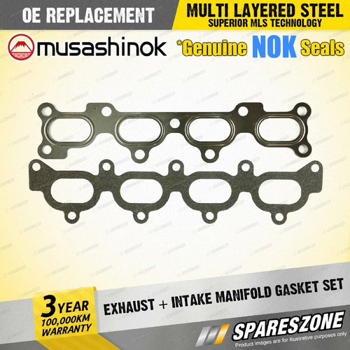 Exhaust + Intake Manifold Gasket Set for Ford Laser KJ 1.6L I4 16V 1994-1999