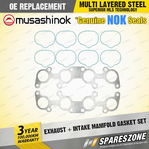 Exhaust + Intake Manifold Gasket Set for Ford Mustang GT FM 5.0L 32V V8 14-17