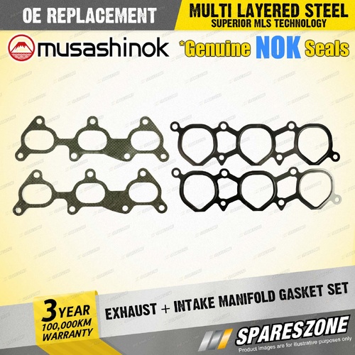 Exhaust + Intake Manifold Gasket Set for Holden Jackaroo L2 L5 UBS25 3.2L 7 Bolt
