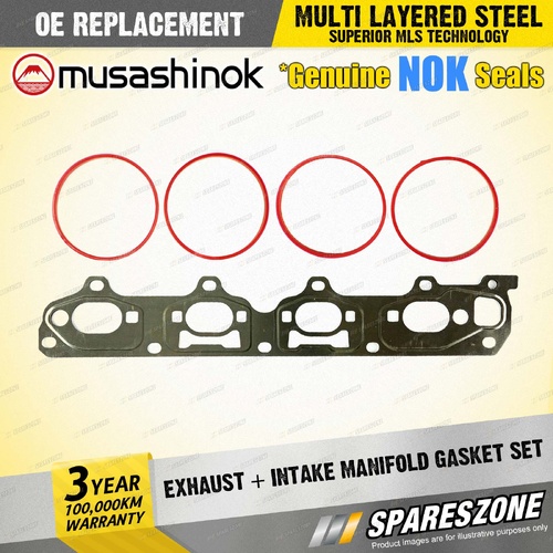 Exhaust + Intake Manifold Gasket Set for Holden Astra Vectra Zafira 2.2L I4 16V