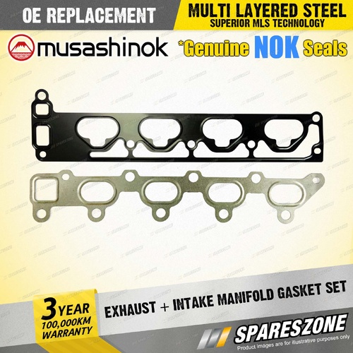 Exhaust + Intake Manifold Gasket Set for Holden Astra Barina Tigra 1.8L I4 16V