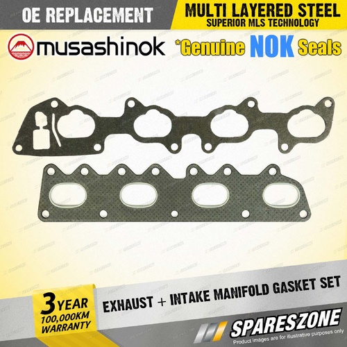 Exhaust + Intake Manifold Gasket Set for Holden Calibra YE YE 2.0L I4 16V 91-98