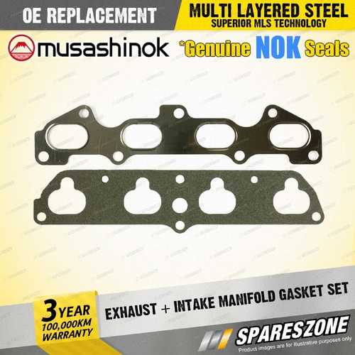 Exhaust + Intake Manifold Gasket Set for Kia Rio BC 1.5L I4 16V A5D DOHC 00-02