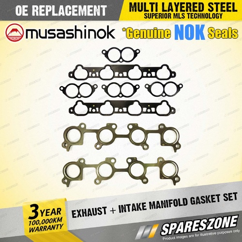 Exhaust + Intake Manifold Gasket Set for Lexus LS400 UCF 10R 11R 20R 21R 4.0L V8