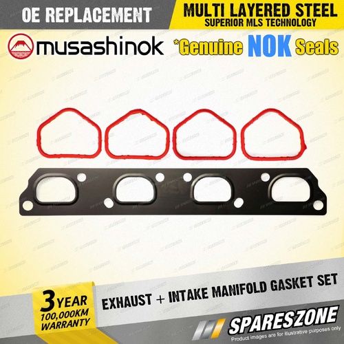 Exhaust + Intake Manifold Gasket Set for Mini Cooper R50 R52 One R50 1.6L I4 16V