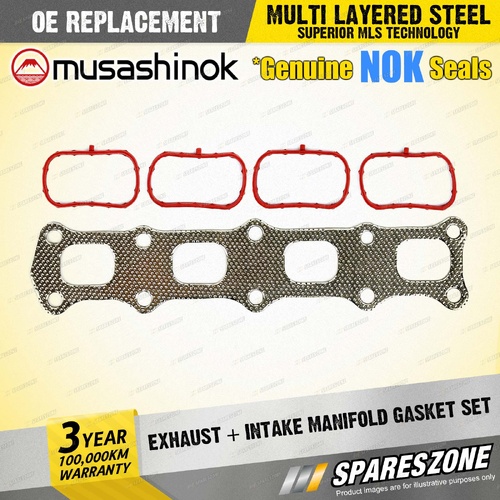 Exhaust + Intake Manifold Gasket Set for Mitsubishi Lancer CJ CF ASX XA XB XC XD