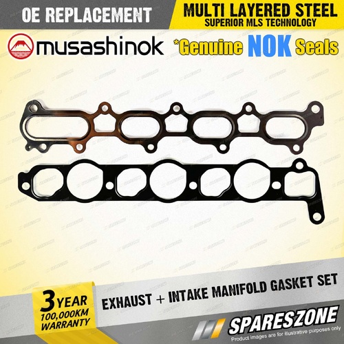 Exhaust + Intake Manifold Gasket Set for Mitsubishi Triton ML MN KA4 KB4 2.5L