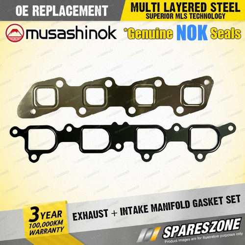 Exhaust + Intake Manifold Gasket for Nissan Navara D22 D40 Pathfinder R51 2.5L