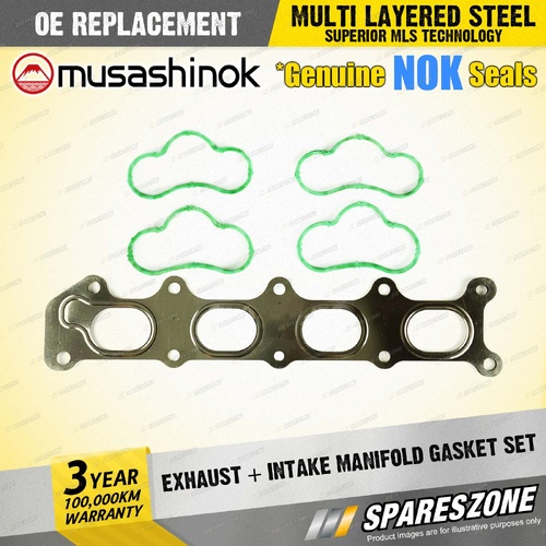 Exhaust + Intake Manifold Gasket for Peugeot 206 307 CC 406 D9 2.0L I4 16V 99-07