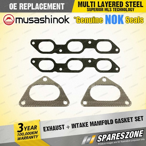 Exhaust + Intake Manifold Gasket Set for Subaru Outback BH BHE 3.0L F6 24V 00-03