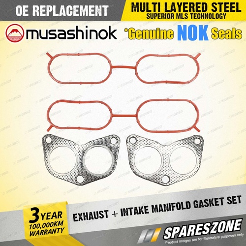 Exhaust + Intake Manifold Gasket Set for Subaru BRZ ZC6 2.0L F4 16V 2012-On