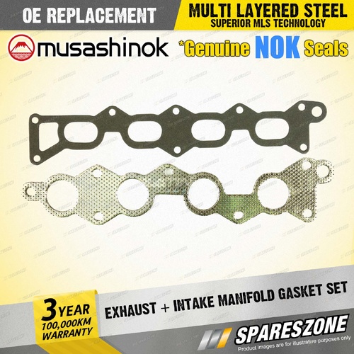 Exhaust + Intake Manifold Gasket for Suzuki Swift SA413 SF413 1.3L I4 16V 86-99