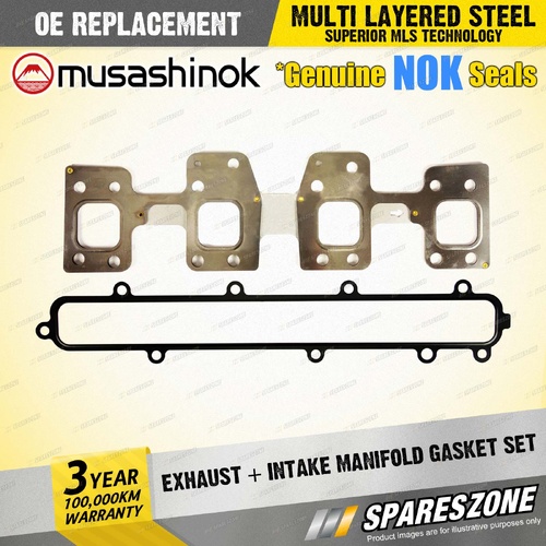 Exhaust + Intake Manifold Gasket for Toyota Coaster BB 50R 58R 4.1L I4 16V 97-06