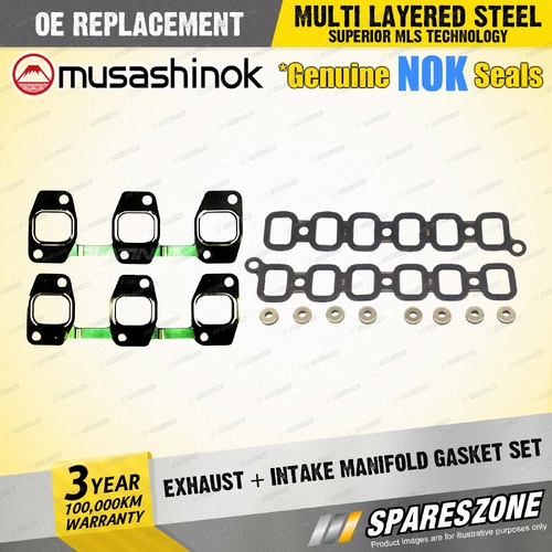 Exhaust + Intake Manifold Gasket for Toyota Landcruiser HDJ80 I6 24V 4.2L 95-98