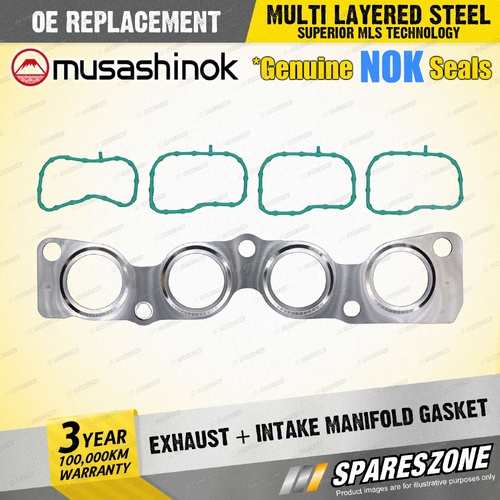 Exhaust + Intake Manifold Gasket Set for Mazda 2 DJ DL 1.5L I4 16V FWD 2014-On