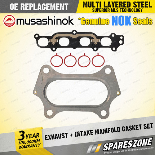 Exhaust + Intake Manifold Gasket for Honda City GM Jazz GE 1.4L 1.5L 08-14