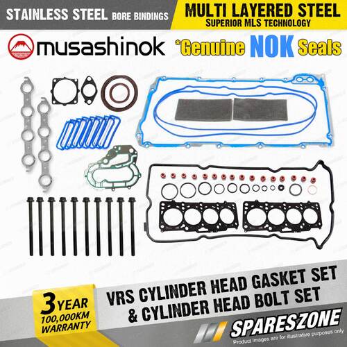 VRS Cylinder Head Gasket Set + Bolts 1st for Holden Adventra Monaro V2 VY VZ