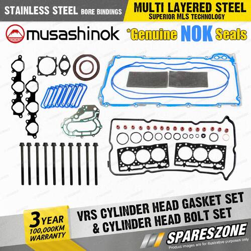 VRS Head Gasket Set + Head Bolts for Toyota Land Cruiser HDJ 78 79 81 100 101