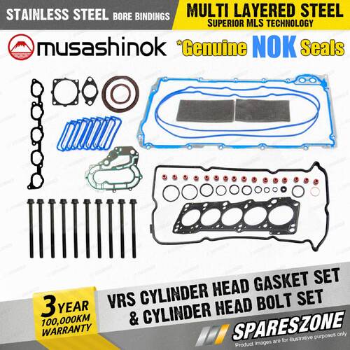 VRS Cylinder Head Gasket Set + Head Bolts for Mazda BT50 UP UP0YF 3.2L I5 20v