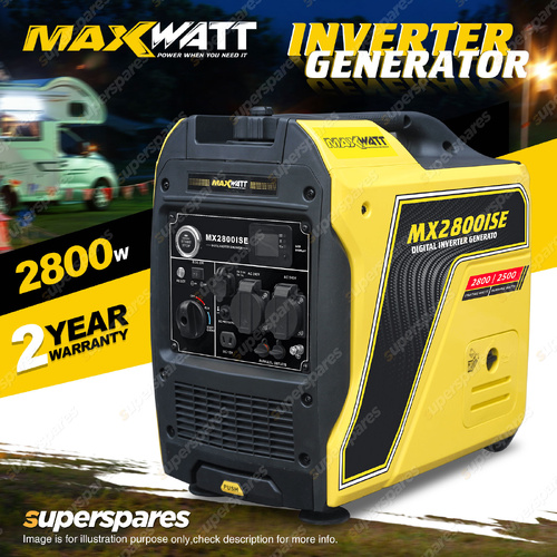 Maxwatt 2800W Inverter Generator Pure Sine Wave with 3 in 1 Digital Meter