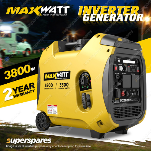 Maxwatt 3800W Inverter Generator Pure Sine Wave Petrol Silent Portable