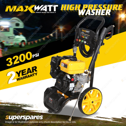 Maxwatt 3200PSI Petrol High Pressure Washer 7.6m Heavy Duty Pressure Hose
