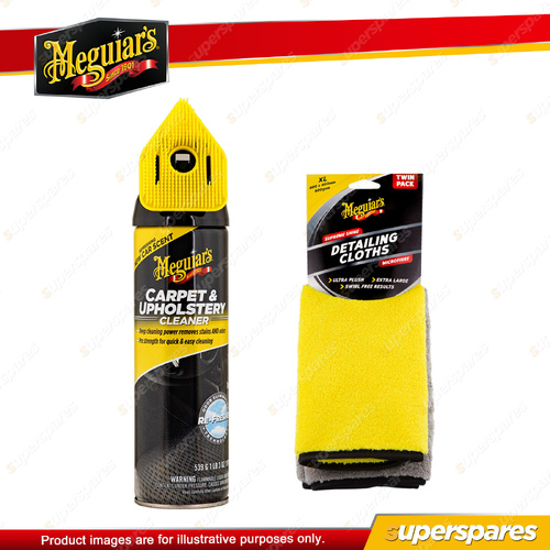 Meguiar's Carpet & Upholstery Cleaner 539g + Microfibre Detailing Cloths